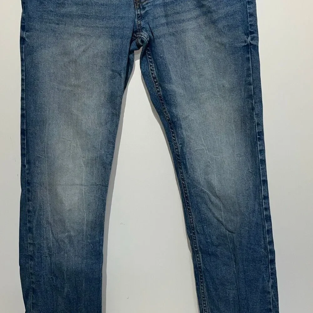 Six Lincoln Mens Blue Denim Stretch Slim Fit Skinny Jeans Medium Wash Size 30/32